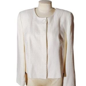 New Joneswear Textured Ivory Minimalist Jacket